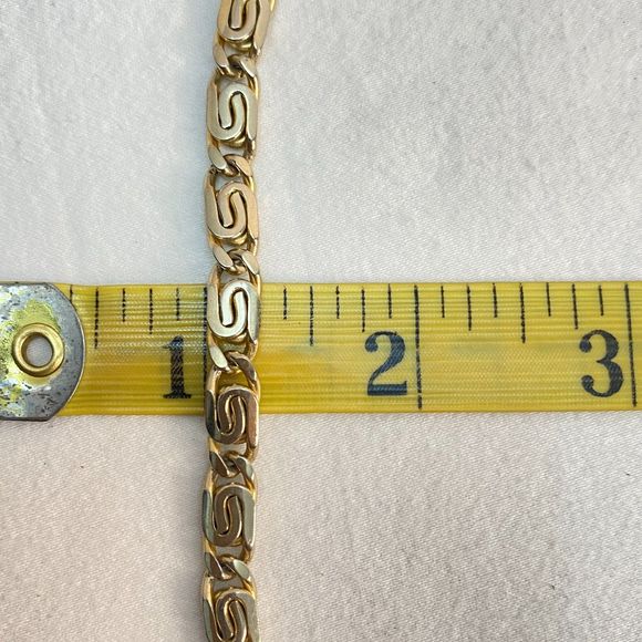 INC Unisex Necklace Gold Tone Scroll Chain Links Matinee Length - Picture 7 of 7